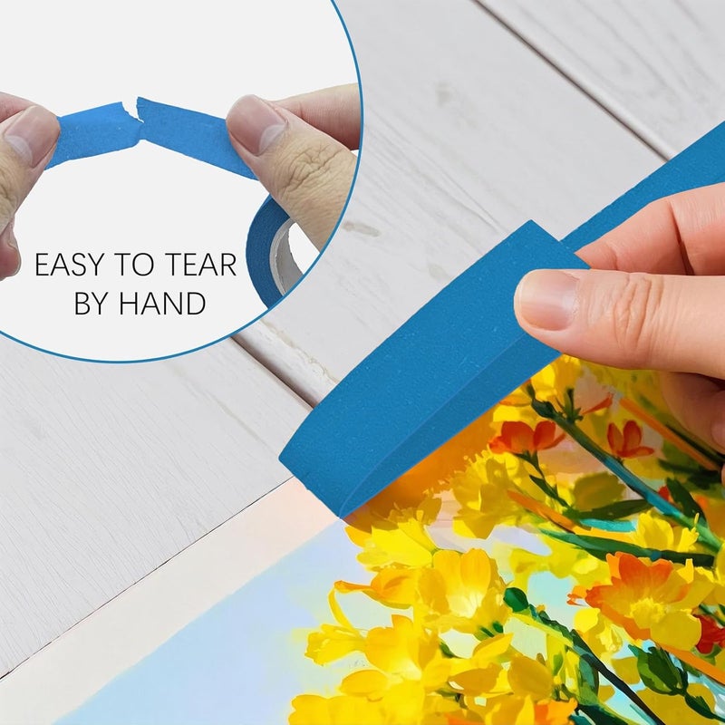 UMETDO 8PCS Colored Masking Tape - Blue Painters Tape, Tape for Kids Art Supplies, Great for Crafts, Labeling, DIY Decorative, 1/2 Inch Colored Tape Rolls- Tiny Size - Image 4